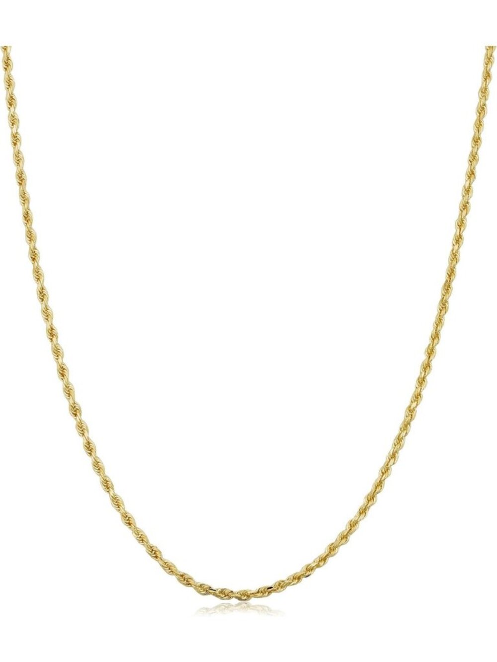 Sterling Silver Diamond-Cut Rope Chain Necklace - 2MM, 3MM, 4MM - Braided Twist